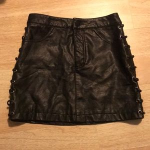 Leather Black Skirt